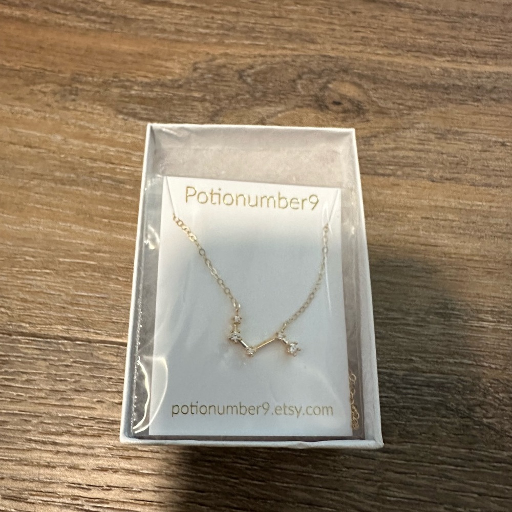 Aries gold constellation necklace